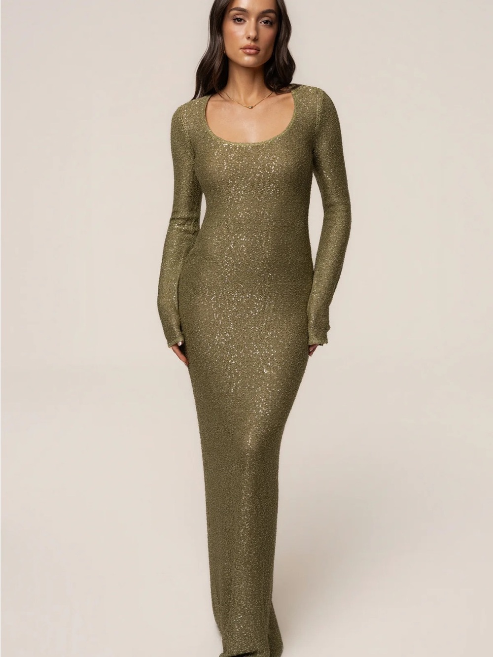 JLUXLABEL LIME MUSE SEQUIN MAXI DRESS